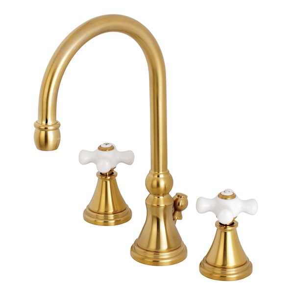 8" Widespread Bathroom Faucet, Brushed Brass